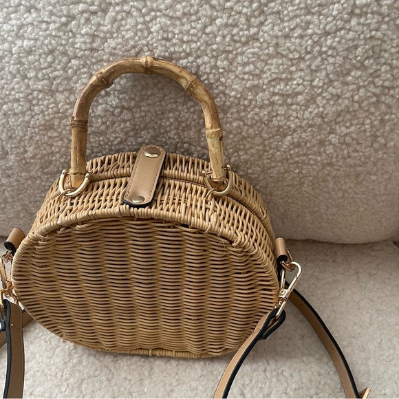 Top Shop wicker straw crossbody bag - Picture 2 of 6